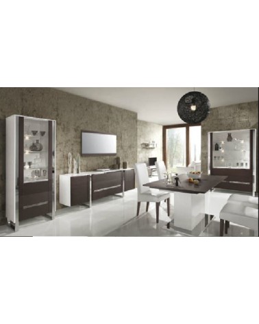 Salle à manger complète ARTIS wengé et blanc