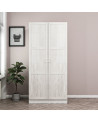 Armoire  2 Portes Blanc Dégringolé  190 x 52 x 90