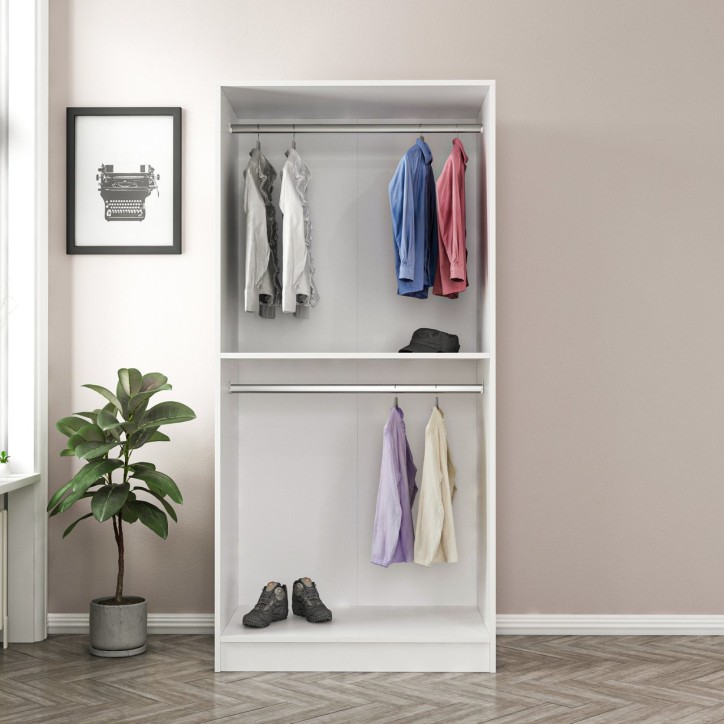 2-deurs kledingkast wit schuifbaar 190 x 52 x 90