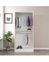 Armoire  2 Portes Blanc Dégringolé  190 x 52 x 90