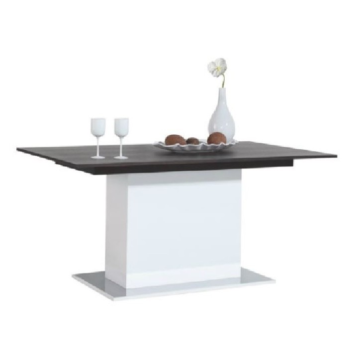 Salle à manger complète ARTIS wengé et blanc Salle à manger complète ARTIS wengé et blanc