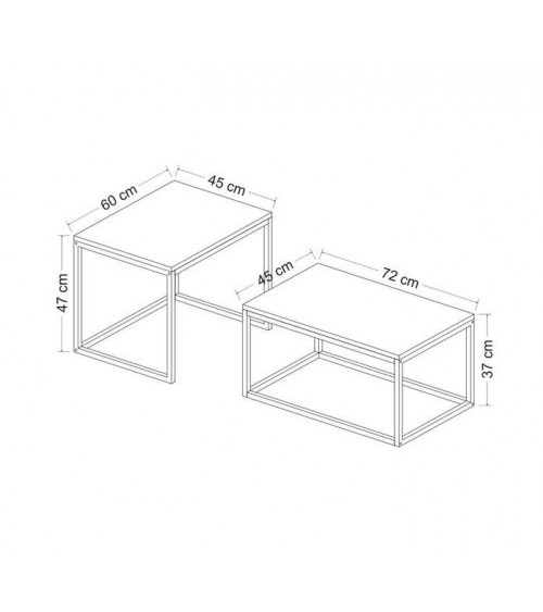 Table basse  LEKA 72 cm chêne et noir