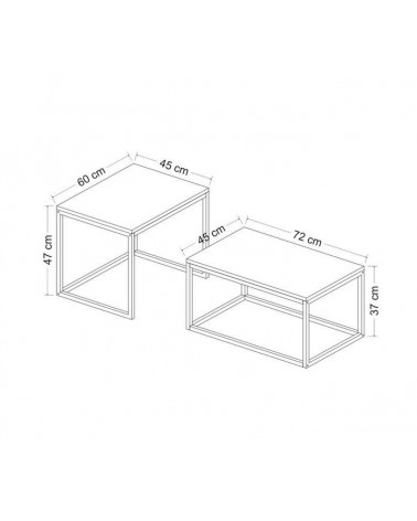 Table basse  LEKA 72 cm chêne et noir