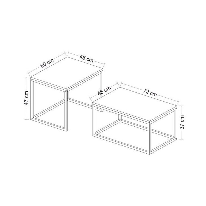 Mesa de centro LEKA 72 cm roble y negro