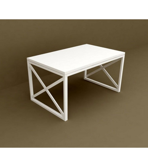 Tavolino TERA CROSS 80 x 50 x 45 cm bianco