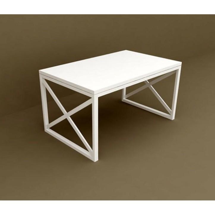 Table basse TERA CROSS 80 x 50 x 45 cm blanc