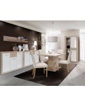 Salle à manger complète JULIETTA chêne clair et blanc
