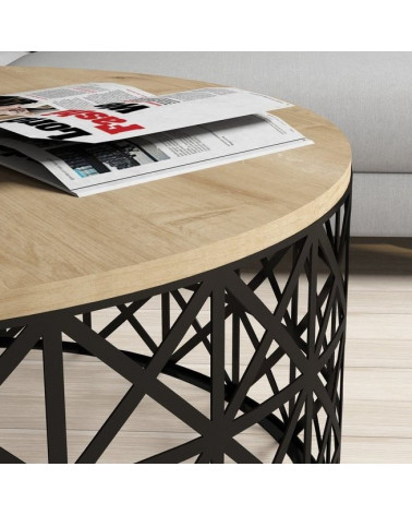 Mesa de centro SELIN roble 90 x 90 x 38 cm