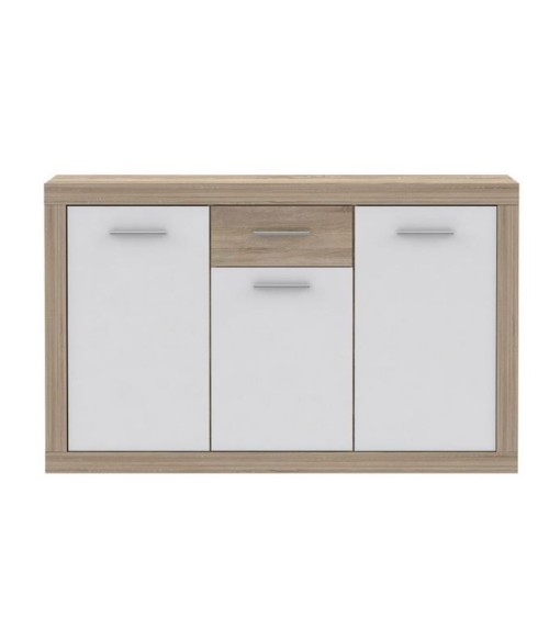 Salle à manger complète JULIETTA chêne clair et blanc