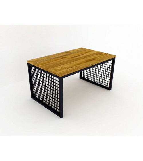 Table basse  TERRA 80cm bois et noir