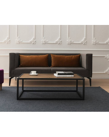Table basse MARAY bois et noir 110cm