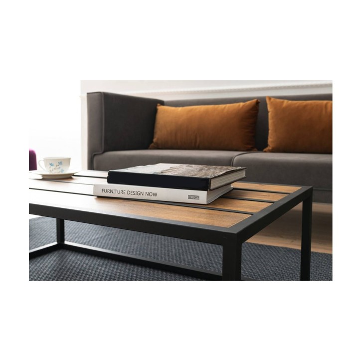 Mesa de centro MARAY madera y negro 110cm