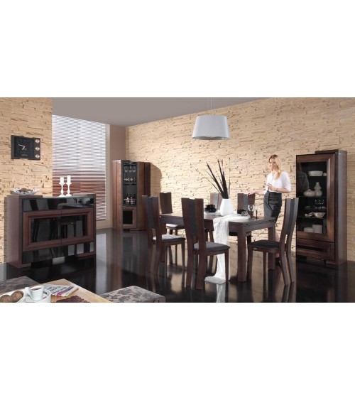 Salle à manger complète CORINO chêne foncé