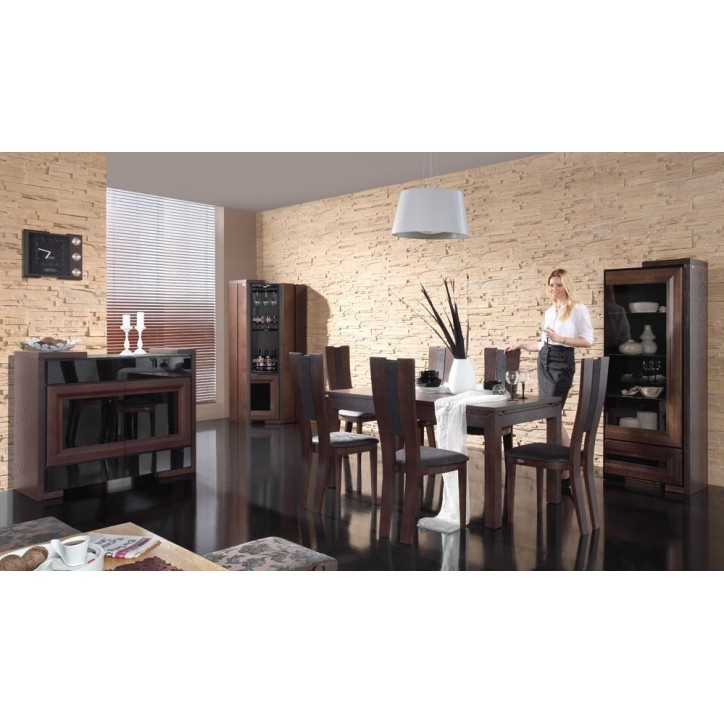 Salle à manger complète CORINO chêne foncé Salle à manger complète CORINO chêne foncé