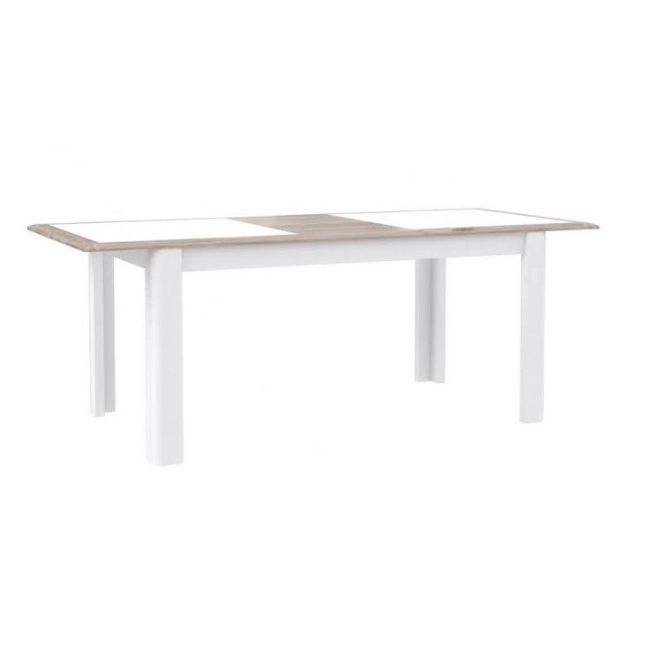 salle à manger complète CANNO chêne clair et blanc