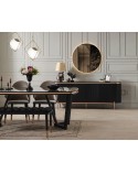 Salle à manger complète ADAGE noir et métal cuivré
