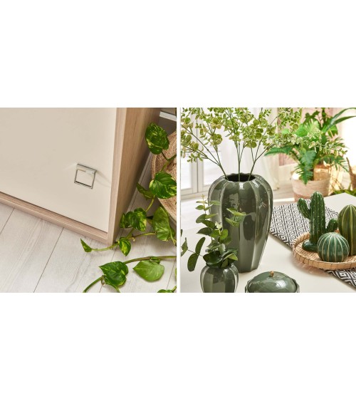 Salle à manger  MILOSIA table et buffet + miroir+ chaises crème et chêne