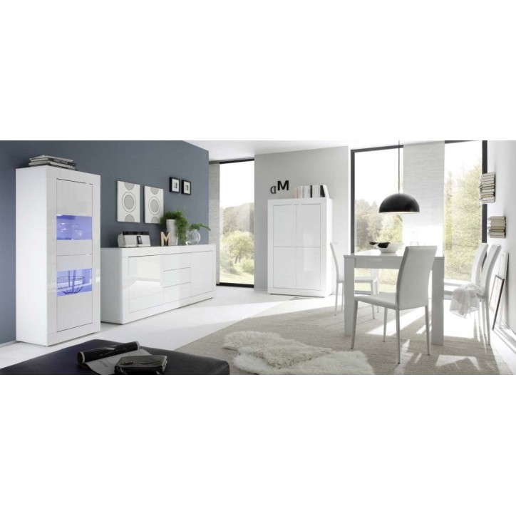 Salle à manger complète BASIC blanc laqué