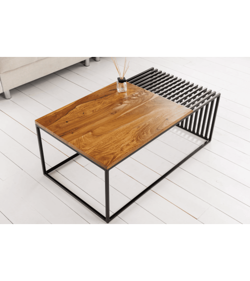 Table basse ARCHITECTURE 100 cm en bois de sheesham