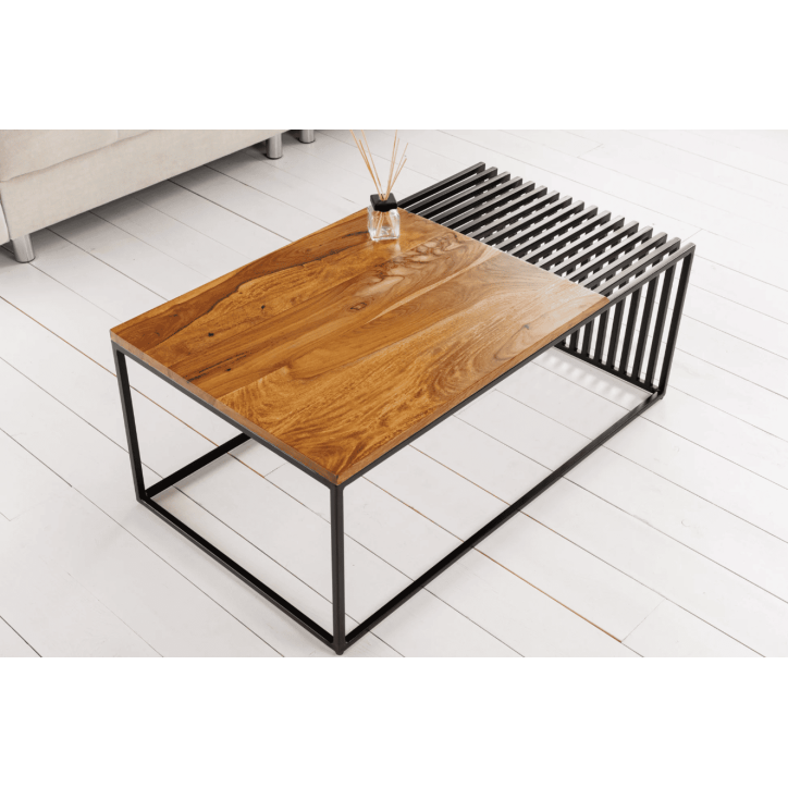 Table basse ARCHITECTURE 100 cm en bois de sheesham