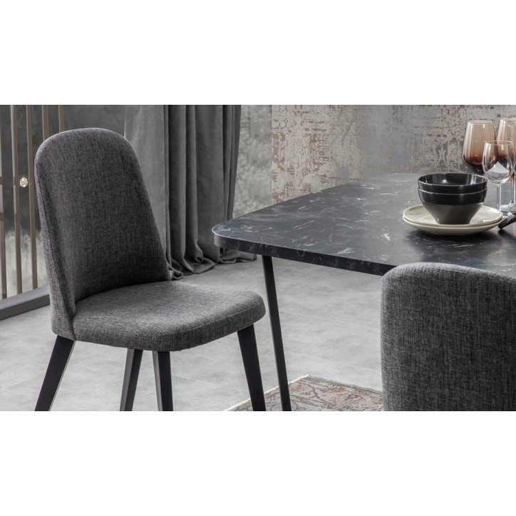 Salle à manger LOFT bois, noir et effet marbre Salle à manger LOFT bois, noir et effet marbre