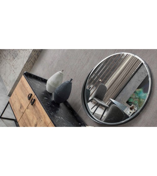 Salle à manger LOFT bois, noir et effet marbre