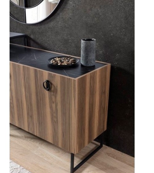 Salle à manger COOL bois, noir et effet marbre