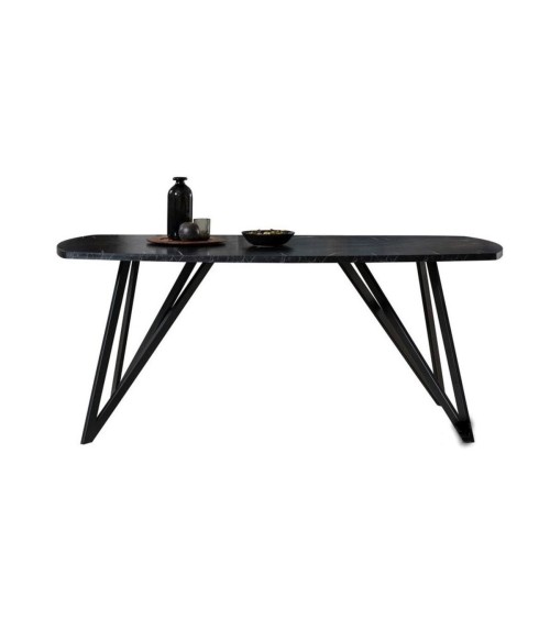 Salle à manger COOL bois, noir et effet marbre