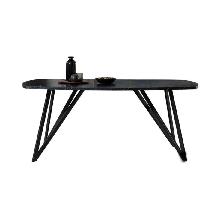 Salle à manger COOL bois, noir et effet marbre Salle à manger COOL bois, noir et effet marbre