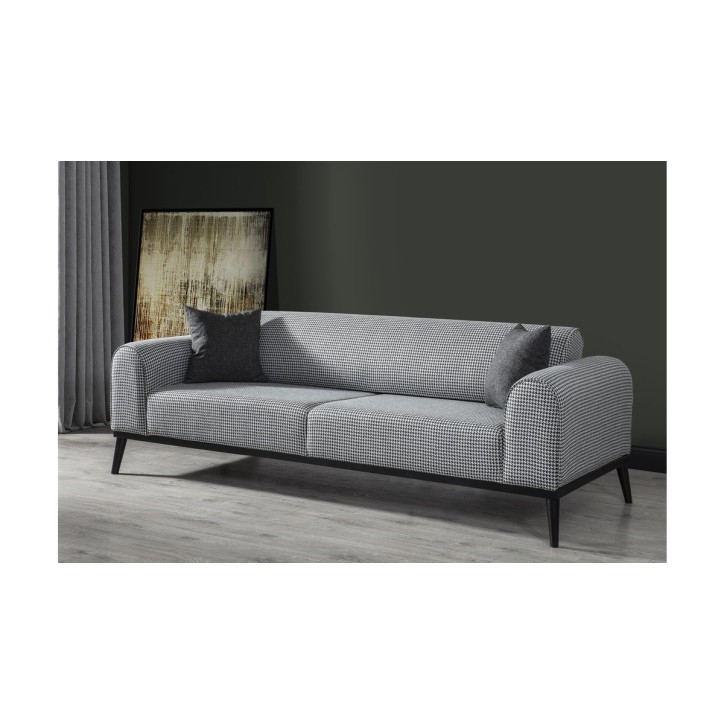 ALMARA bank grijs en wit 222 x 88 x 75