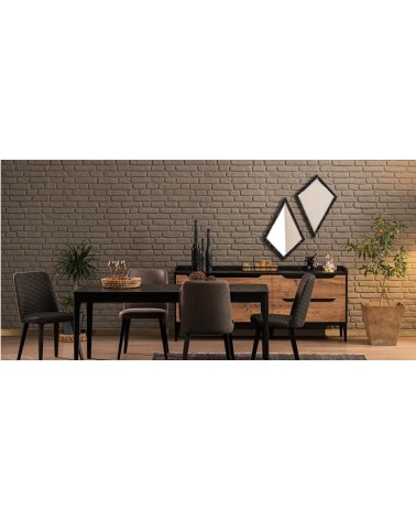 Salle à manger KNIDOS noir et bois