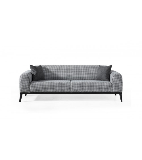 Sofá ALMARA cinzento e branco 222 x 88 x 75
