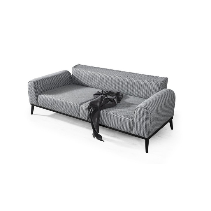 Sofá ALMARA cinzento e branco 222 x 88 x 75 Sofá ALMARA cinzento e branco 222 x 88 x 75