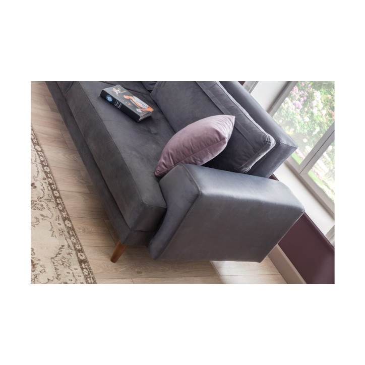 Sofá VİVENTE cinzento escuro 235 x 85 x 75 Sofá VİVENTE cinzento escuro 235 x 85 x 75