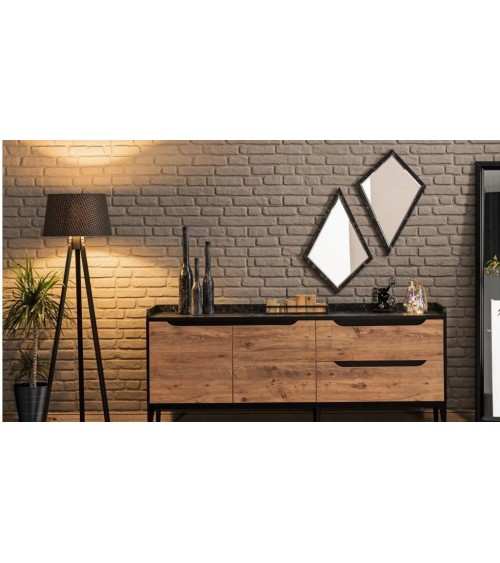 Salle à manger KNIDOS noir et bois