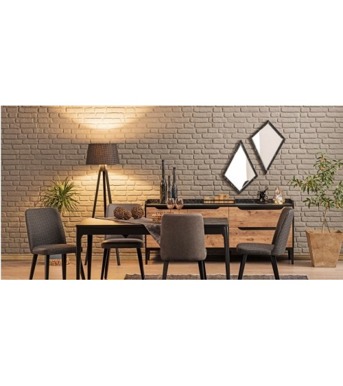 Salle à manger KNIDOS noir et bois