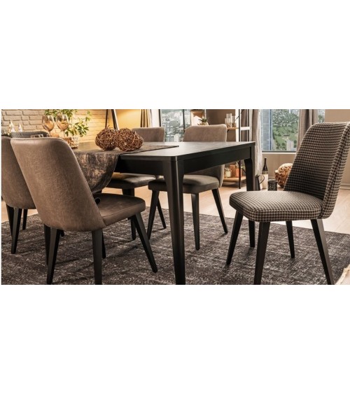 Salle à manger KNIDOS noir et bois