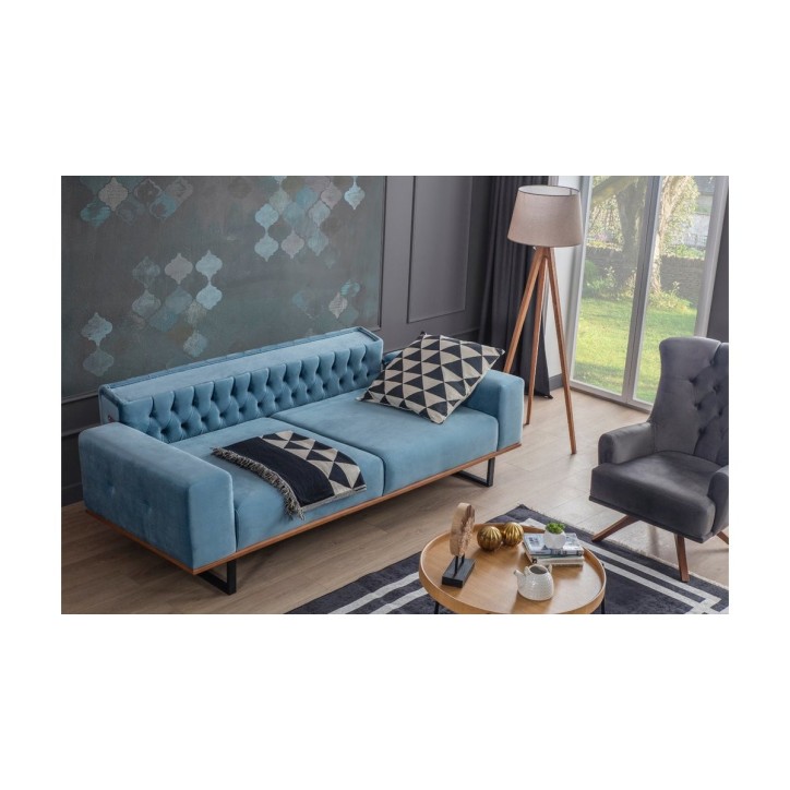 Sofa BELLA TURQUOISE 225 x 92 x 78