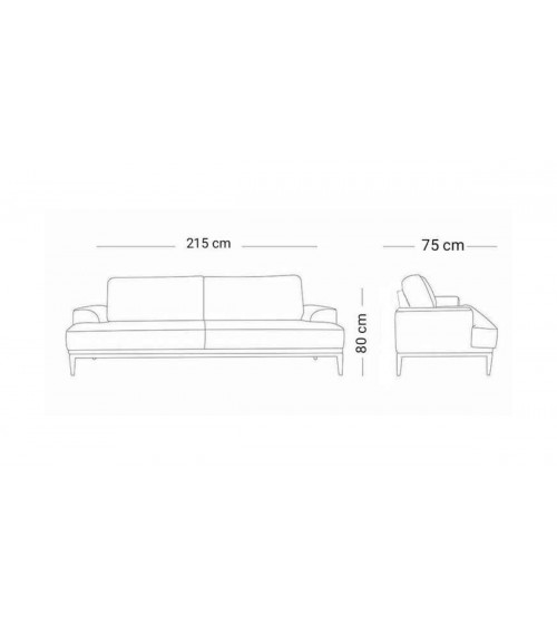 Canapé GAMMA MARRON  215 x 75 x 80
