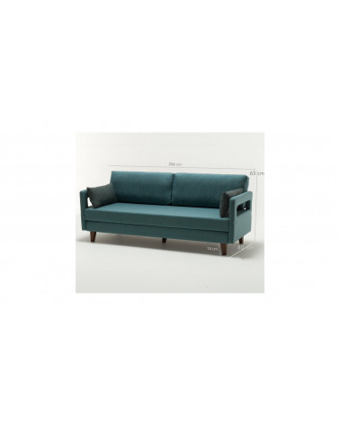Slaapbank ELITE TURQUOISE 200 x 80 x 80