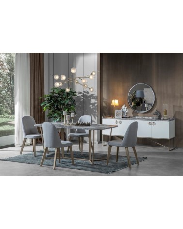 Salle à manger LOFT Gold blanc, doré et effet marbre