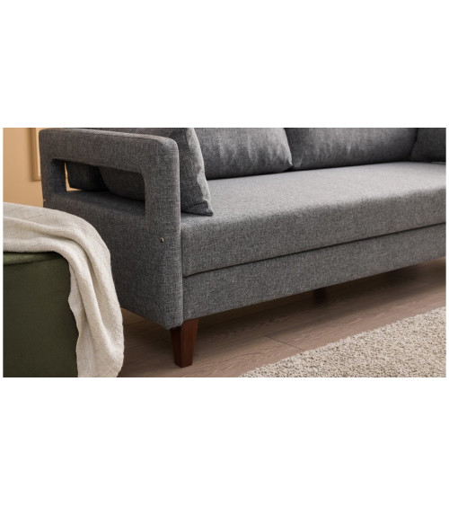 CANAPÉ  CONFORT GRIS  205 x 80 x 80