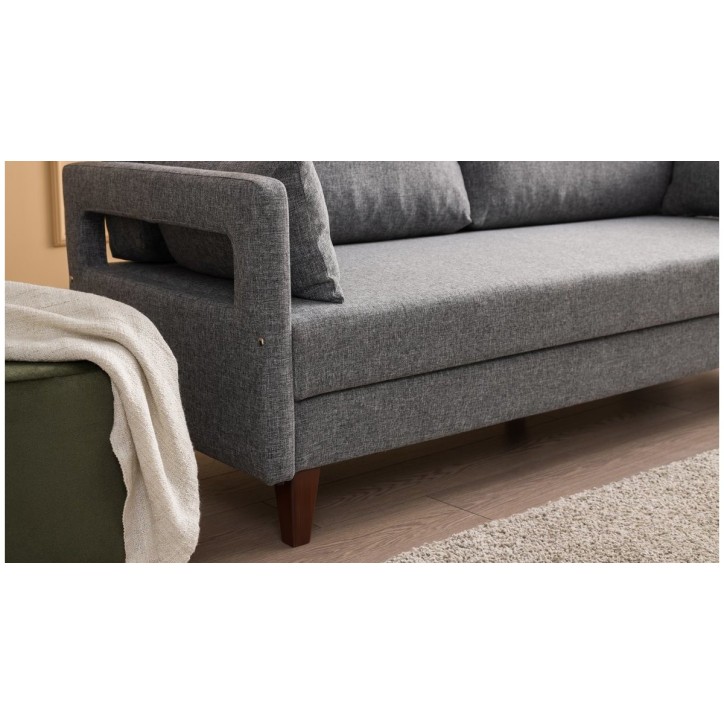 CANAPÉ  CONFORT GRIS  205 x 80 x 80