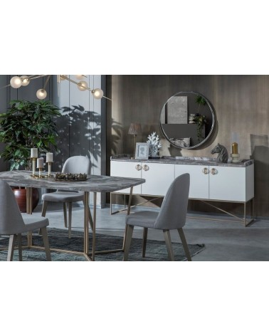 Salle à manger LOFT Gold blanc, doré et effet marbre