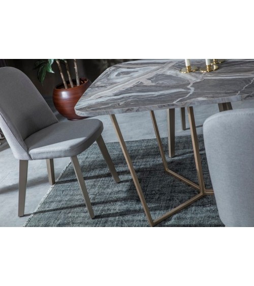 Salle à manger LOFT Gold blanc, doré et effet marbre