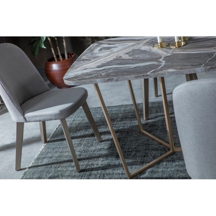 Salle à manger LOFT Gold blanc, doré et effet marbre