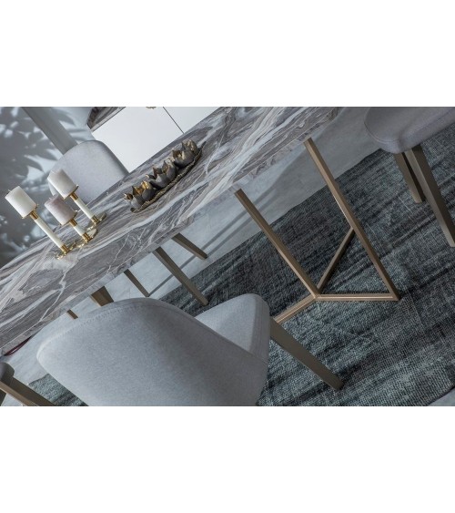 Salle à manger LOFT Gold blanc, doré et effet marbre