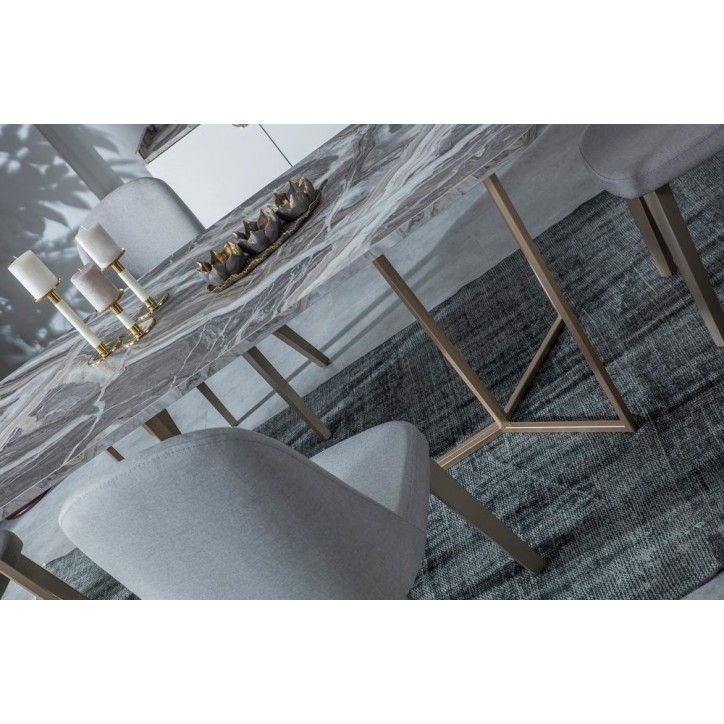 Salle à manger LOFT Gold blanc, doré et effet marbre