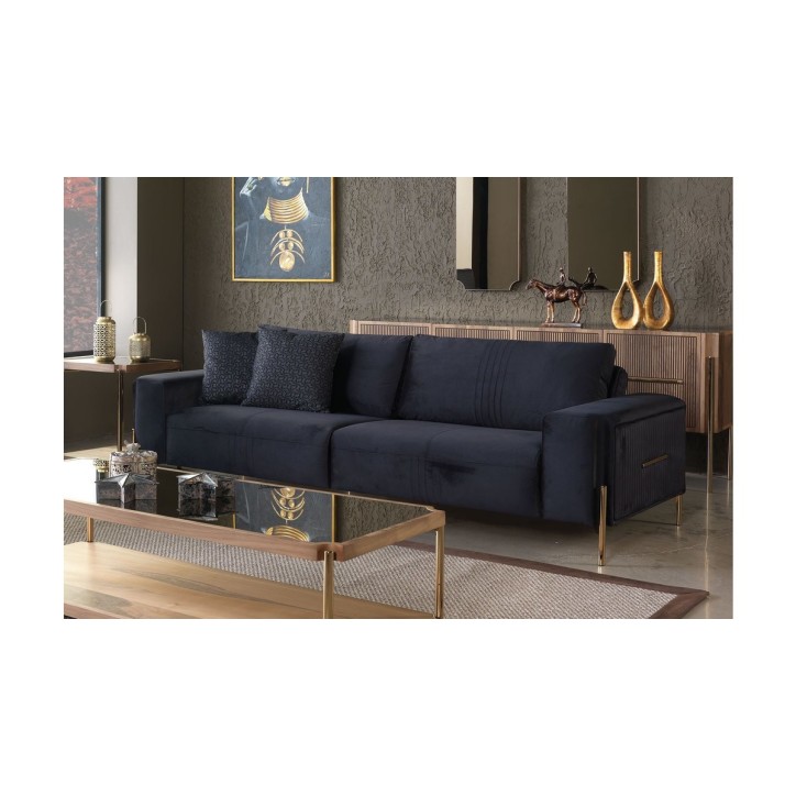 CANAPÉ  ROYAL NOIR  250 x 100 x 70