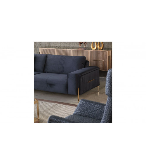 CANAPÉ  ROYAL NOIR  250 x 100 x 70